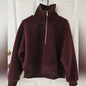 Varley Burgundy 1/2 Zip Daphne Sherpa Fleece Pullover Size Large